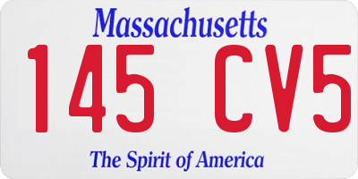 MA license plate 145CV5