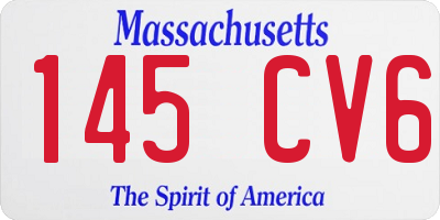 MA license plate 145CV6