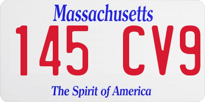 MA license plate 145CV9