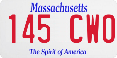 MA license plate 145CW0