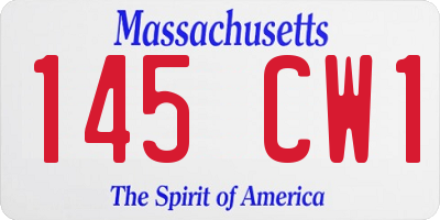 MA license plate 145CW1
