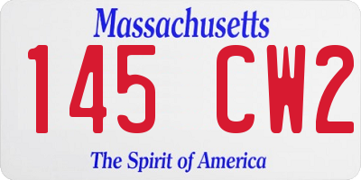 MA license plate 145CW2