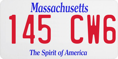 MA license plate 145CW6