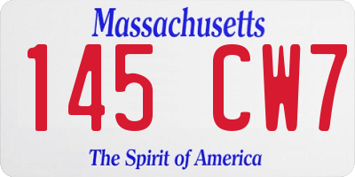 MA license plate 145CW7