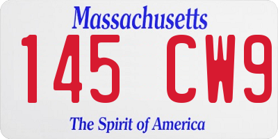 MA license plate 145CW9