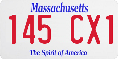 MA license plate 145CX1
