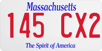 MA license plate 145CX2