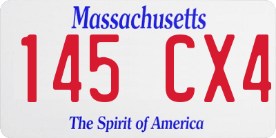 MA license plate 145CX4
