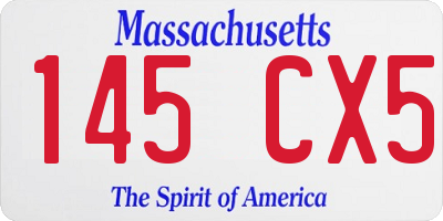 MA license plate 145CX5