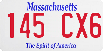 MA license plate 145CX6