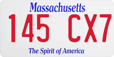 MA license plate 145CX7