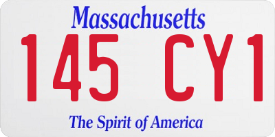 MA license plate 145CY1