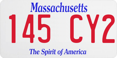 MA license plate 145CY2