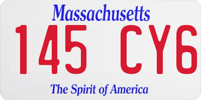 MA license plate 145CY6