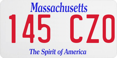 MA license plate 145CZ0