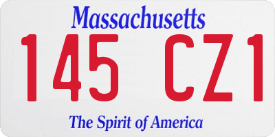 MA license plate 145CZ1