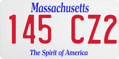 MA license plate 145CZ2