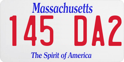 MA license plate 145DA2