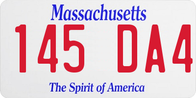 MA license plate 145DA4