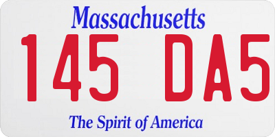 MA license plate 145DA5