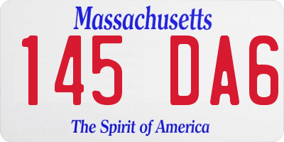 MA license plate 145DA6