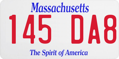MA license plate 145DA8