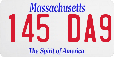 MA license plate 145DA9