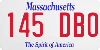 MA license plate 145DB0