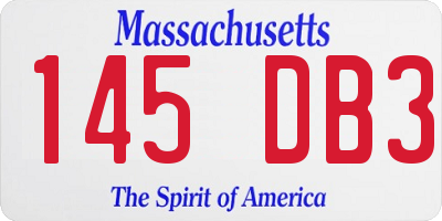 MA license plate 145DB3
