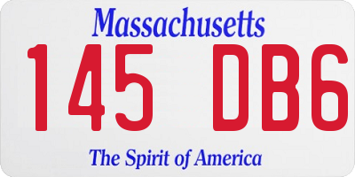 MA license plate 145DB6