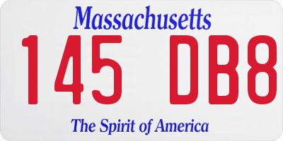 MA license plate 145DB8