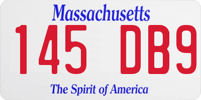 MA license plate 145DB9