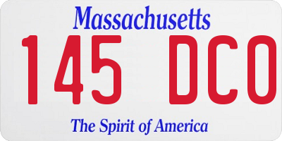 MA license plate 145DC0