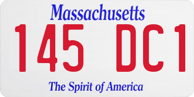 MA license plate 145DC1