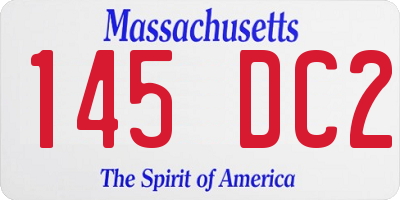 MA license plate 145DC2