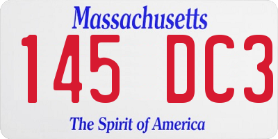 MA license plate 145DC3