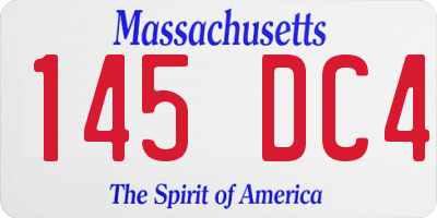MA license plate 145DC4