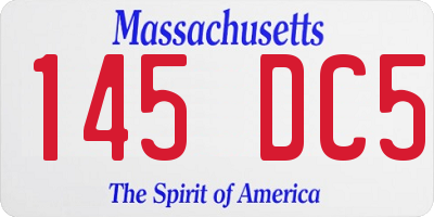 MA license plate 145DC5