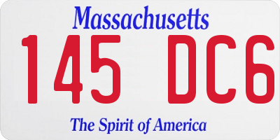 MA license plate 145DC6