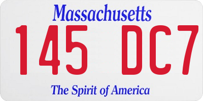 MA license plate 145DC7