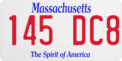 MA license plate 145DC8