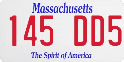 MA license plate 145DD5