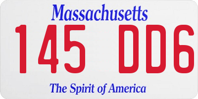 MA license plate 145DD6