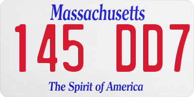 MA license plate 145DD7