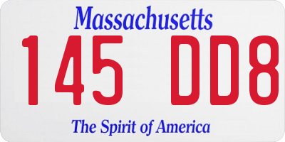 MA license plate 145DD8