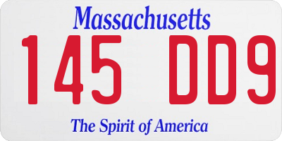 MA license plate 145DD9