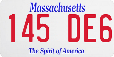 MA license plate 145DE6