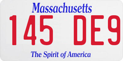 MA license plate 145DE9