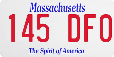 MA license plate 145DF0