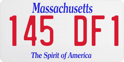 MA license plate 145DF1